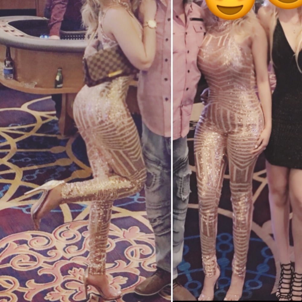 Rose gold Sequined jumpsuit